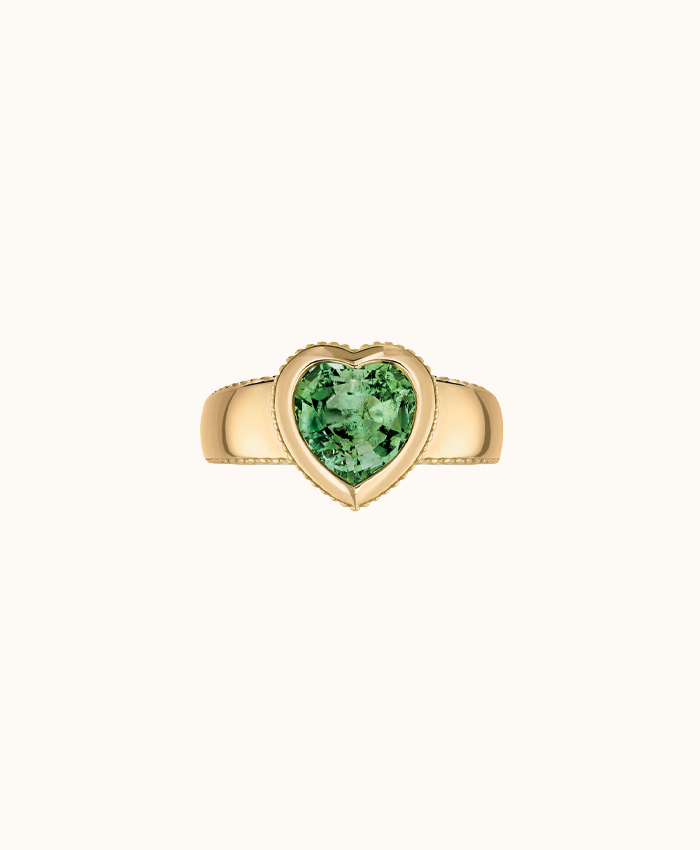 Green Tourmaline Coup de Coeur Ring